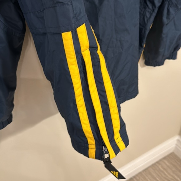 ADIDAS 90’s Vintage Jacket 1/2 Zipper Pullover With Hood Navy Size Large EUC - Picture 7 of 10